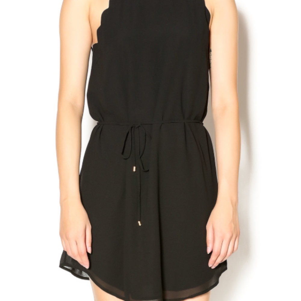 Naked Zebra Gray Scalloped dress